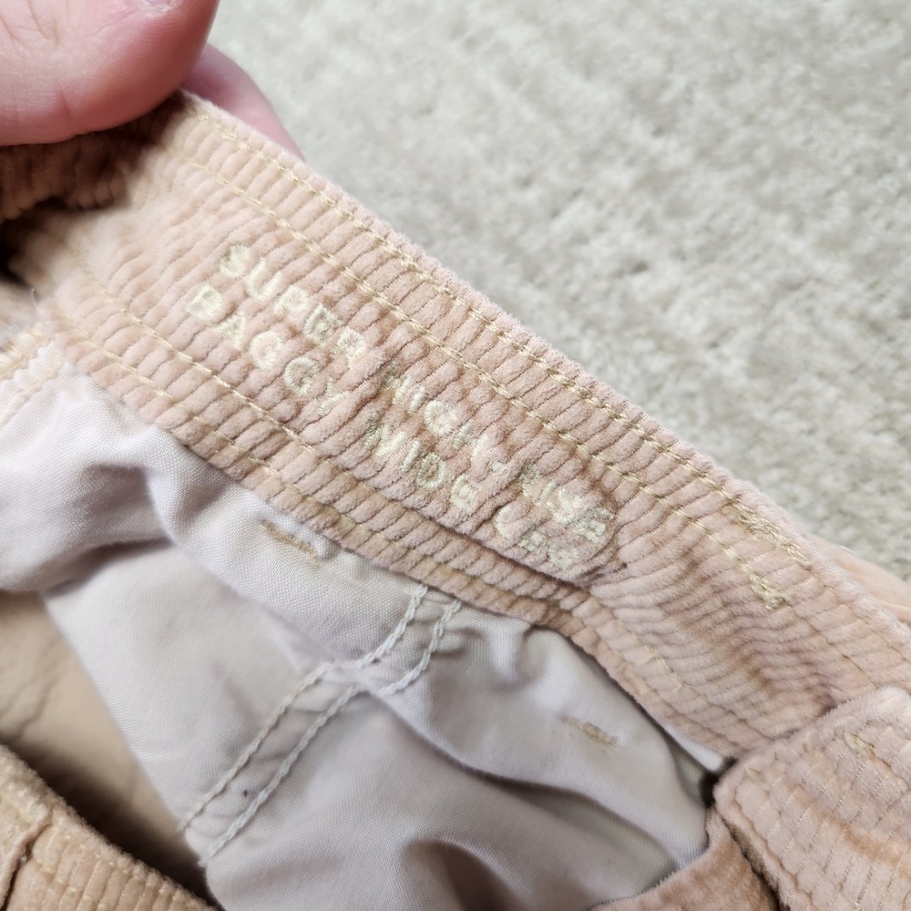 American Eagle Cargo Pants Women 4 Baggy Wide Leg Super High Rise Corduroy Y2K - Picture 12 of 14